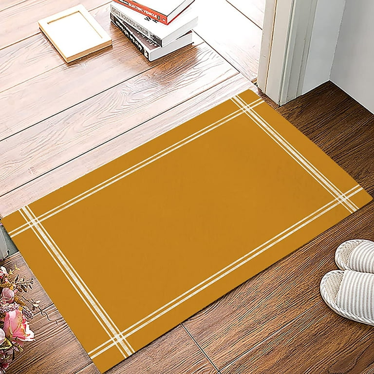 Yellow Solid Color Area Rug Non-Slip Rubber Back Doormat 20x32 Kitchen Floor  Mats Carpet Entryway Rugs for Bedroom Decor Living Room Decor 