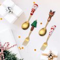 thumbnail image 2 of TIELUTT Christmas Spoon Cutlery Figure Dessert Spoon And Fork Cartoon Christmas Tree Chargers Bulk round Small Table Mats Dining Table Set Glass round Placement Mats for Dining Table Kitchen Table Mat, 2 of 7