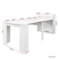 thumbnail image 6 of PAPROOS Extendable Dining Table for 6-10, 20" -100" Expandable Rectangle&nbsp;Dining Table with Storage, Folding Space Saving Kitchen Table, Extra Long Dining Room Table, Sideboard, White(Only Table), 6 of 8