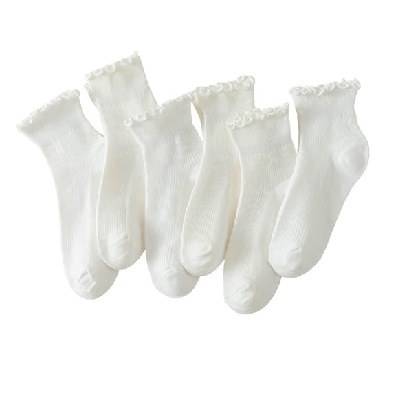 Kaleduo Pairs of Ruffle Socks Women, Cute Ruffle Ankle Socks