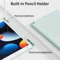 thumbnail image 3 of GKABXY iPad 10.2 Case for iPad 7th 8th 9th Generation Tablet Case New Upgraded 2nd Generation Ultra-resistant Soft Shell iPad Cover with Pencil Holder Work Travel, Green, 3 of 7
