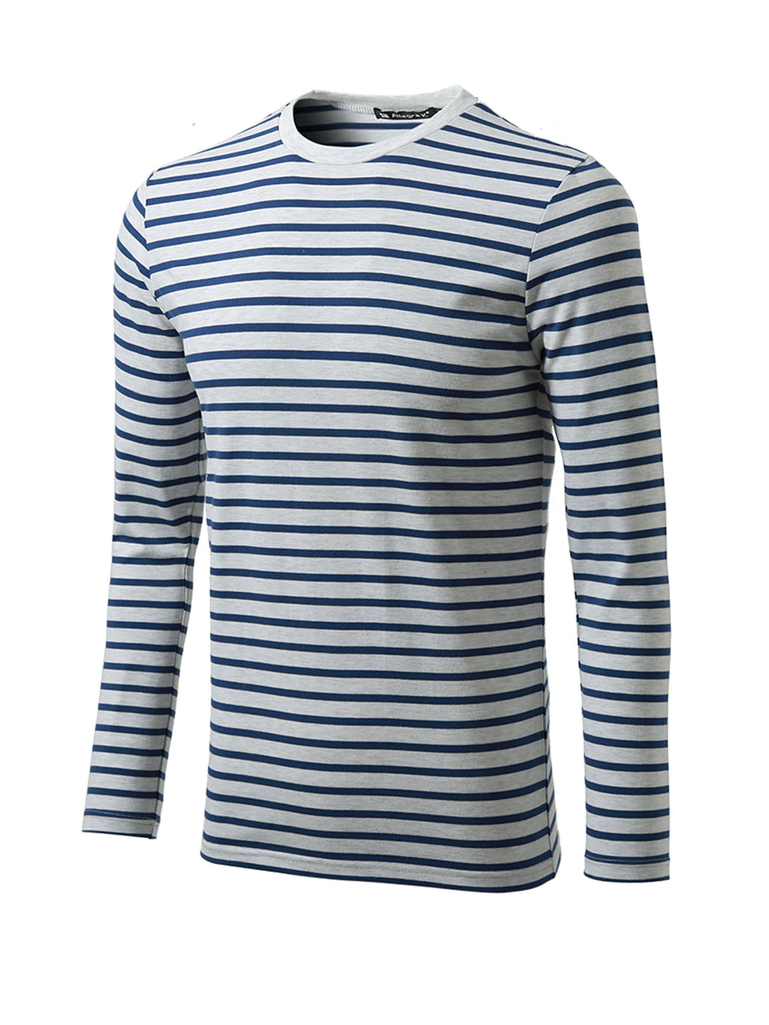 Unique Bargains - Men's Pullover Top Crew Neck Long Sleeve Striped T ...