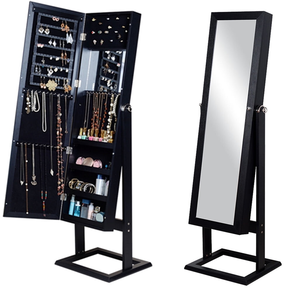 Tingmengte FullLength Floor Mirror Wooden Floor Standing Jewelry