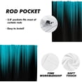 thumbnail image 4 of Teal and Black Kitchen Valance Curtain for Window Turquoise Aqua Ombre Abstract Gothic Mens Striped Small Short Home Living Room Bedroom Bathroom Drapes Fabric 1 Panel, 52" W x 18" L, Modern, 4 of 6