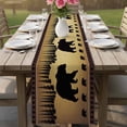 thumbnail image 5 of Bear Animal Silhouette Jungle Forest Table Runner 70 Inches Long,Kitchen Dining Tablerunners Retro Brown Gradient Linen Table Runners Dresser Scarves for Home Dinner Wedding Holiday Party Decor, 5 of 9