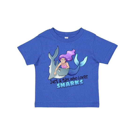 Inktastic Just a Girl Who Loves Sharks Mermaid Girls Toddler T-Shirt