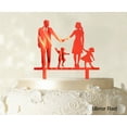 thumbnail image 1 of Wedding Cake Topper Family Silhouette Bride And Groom With Child Cake Toppers Color Option Available 6-7 Inches Wide, 1 of 1