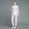 thumbnail image 1 of Ropa de lavado, ropa quirúrgica de manga larga, traje de color sólido, ropa de trabajo de salón de belleza, ropa de mano para cepillo dental oral de médico y enfermera para mujeres, 1 of 5