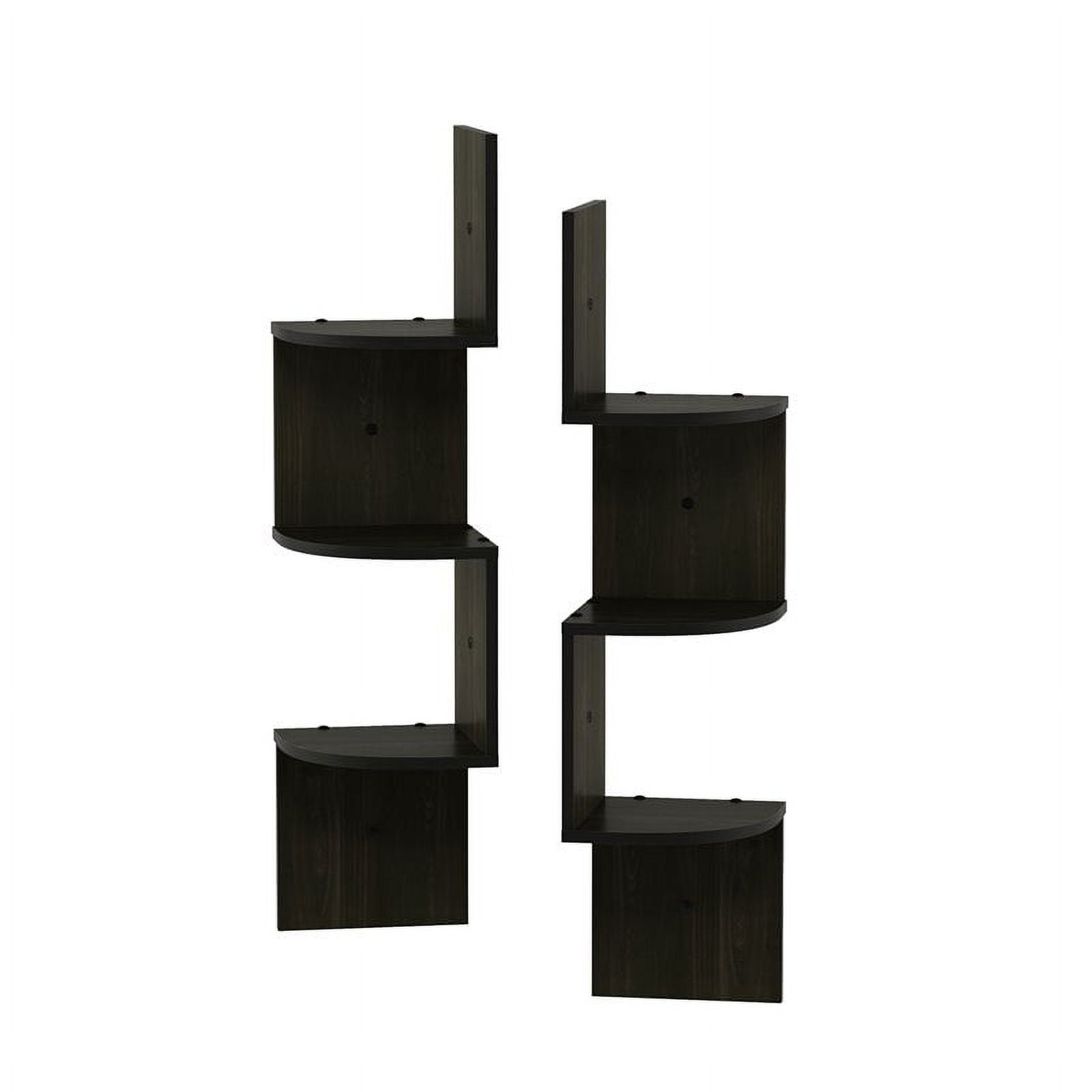 Furinno Rossi 7.8" x 7.8" 3-Tier Furniture Espresso Floating Shelves