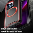 thumbnail image 4 of for Apple iPhone 15 Pro Max Case Compatible with MagSafe, Dual Layer Protection Rubber Cover Phone Case with Wireless Charging for iPhone 15 Pro Max YJ Black Red, 4 of 16
