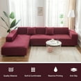 thumbnail image 6 of Sofa Slipcover L Shape Sofa Cover Sectional Couch Cover Spandex Non Slip with Elastic Bottom Furniture Protector Cover for for Home Decor 2-seater, 6 of 10