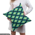 thumbnail image 4 of Geometric Fabric by the Yard, Abstract Rhombuses Bullseye Shapes Ornamental Design Dark Backdrop, Decorative Upholstery Fabric for Chairs & Home Accents, Dark Blue Green by Ambesonne, 4 of 4