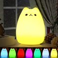 thumbnail image 1 of Luz nocturna para niños, lámpara de noche recargable, Usb, silicona, pingüino, ayuda para dormir, Control táctil, regulable con luz cálida, 1 of 5