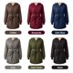 thumbnail image 4 of Moda mujer abrigo de invierno color sólido con capucha manga larga forro polar con cremallera bolsil Abanopi Rojo/Extragrande, 4 of 7