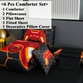 thumbnail image 2 of RYNGHIPY Bed in a Bag Orange Game Console Comforter Set for Boys Teens Men 6Pcs Twin Size Geometric Gaming Kids Bedding Set with Sheets Set 100% Microfiber Bed Comforter Set (Twin, Orange), 2 of 7