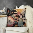 thumbnail image 2 of YINGXI Spring Pillow Covers, Vintage Floral Throw Pillows Summer Tropical Leaves Pillowcase Outdoor Decorative Black Cushion Case for Home Decor 12x12in, 2 of 5