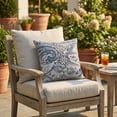 thumbnail image 4 of Plutus Brands Plutus Aristocratic Floret White/ Blue Paisley Luxury Outdoor/Indoor Throw Pillow, 24L x 24W, 4 of 9