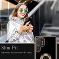 thumbnail image 7 of Compatible with Samsung Galaxy S22 Ultra 5G Case Ring Holder Kickstand Magnetic Phone Case Soft Silicone Shockproof TPU Scratch Resistant Protective Cover, 6.8 inch - Black, 7 of 7