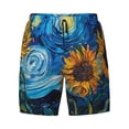thumbnail image 4 of Lsque Mens Swim Trunks Starry Night Sunflower Field Pattern - Bathing Suit Compression Liner - Beach Swim Shorts Swimwear - (S-3XL) - Stretch Quick Dry -Medium, 4 of 9