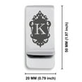 thumbnail image 2 of Stainless Steel Alphabet Letter K initial Classic Slim Money Clip Credit Card Holder, 2 of 2