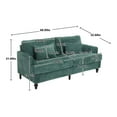 thumbnail image 5 of Loveseat Sofa, Chenille Fabric Upholstered 2-Seater Sofa with Rubber Wood Legs and Padded Cushion, Modern Couch for Living Room Bedroom Office, Emerald, 5 of 7