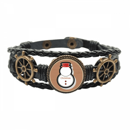 mas Snowman mas Icon Leather Braided Ocean Bracelet Wristband