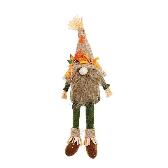 Fall Gnomes Thanksgiving Decor, Handmade Linen Faceless Stuffed Scarecrow Gnome Figurine with Sunflower, Rustic Tabletop Ornament for Indoor Home Party Decoration, 16.5 Inch Tall