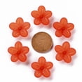 thumbnail image 3 of Frosted Acrylic Bead Caps 5-Petal Flower Orange Red 19.5x20x5.5mm Hole: 1.6mm about 740pcs/500g, 3 of 6