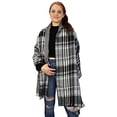 thumbnail image 1 of Peach Couture Couverture Réversible Surdimensionnée à Carreaux Tartan Motif Chevrons Foulard, 1 of 1