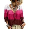 thumbnail image 2 of Womens 3/4 Length Sleeve Tunic Tops Dressy Casual V-Neck Summer Tops Beach Vacation Clothes, 2 of 5