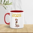 thumbnail image 5 of Happy New Year Bull Terrier Welcome 2025 Balloon Firework Party 11oz Accent Two-tone Mug Bully Dog Lovers Gifts Idea Coffee Tea Cup - 01014, 5 of 5