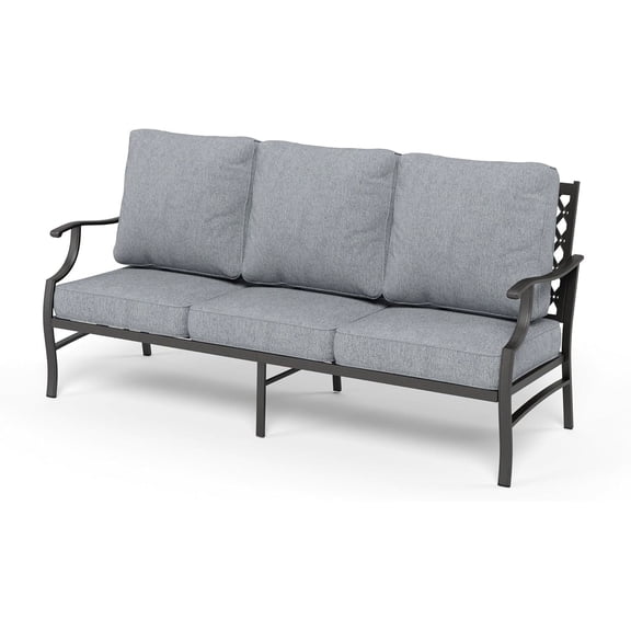 UNBRAND Patio Furniture Sofa, All-Weather Outdoor 3 Seats Couch, Outdoor Patio Couch with Deep Seating and Olefin Cushions for Lawn Garden Backyard, Grey
