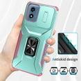 thumbnail image 6 of Allytech Rugged Case for Moto G Play 4G 2024, [Slide Camera Cover] [360° Rotating Kickstand] [Military Protection] [Magnetic Car Mount] Non-Slip Anti-Scratch Shockproof Heavy Duty Case - Mint, 6 of 9