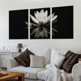 thumbnail image 2 of ONETECH Black and White Lotus Flower Poster Picture Print Canvas Wall Art Bedroom Office Room Living Room Decor Gift 12''x16''X3 Panels, 2 of 4