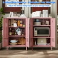 thumbnail image 4 of AOBABO Metal Storage Cabinet with Adjustable Shelves,Metal Buffet Sideboard with 2 Doors for Kitchen,Home,Office,Pink, 4 of 7