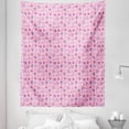 thumbnail image 1 of Romantic Tapestry, Valentines Day Hearts Cartoon Polka Dots and Wavy Stripes Pattern, Fabric Wall Hanging Decor for Bedroom Living Room Dorm, 5 Sizes, Pink Purple and Magenta, by Ambesonne, 1 of 1
