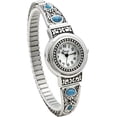 thumbnail image 2 of Blekon Collections Womens Square, Oval, Round, Semi Turquoise Stretch Band Watch, 2 of 5