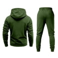 thumbnail image 4 of Sewkxo Mens Sweat Suits 2 Piece Set Lightweight Fleece American Flag Print Drawstring Hoodie and Sweatpants Fall Winter Hooded Solid Color Ribbed Sweatsuit Sets with Pocket,Army Green L, 4 of 4