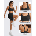thumbnail image 4 of G4Free BareFeel Square Neck Sports Bra Padded for Women - Strappy Y Back Crop Tank Tops Workout Camisole, 4 of 7