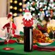 thumbnail image 4 of Funda festiva para botellas, ideal como centro de mesa para fiestas navideñas, disfraz de botella de vino de Papá Noel, alegre adorno, 4 of 6