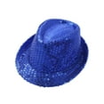 thumbnail image 7 of TiaoBug Kids Boys Jazz Hip-hop Dance Costume Sequins Tuxedo Blazer Suit Jacket with Hat Sets Blue 14, 7 of 7