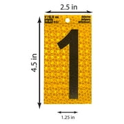 HY-KO 4 Yellow Self-Adhesive Reflective Number 1