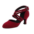 thumbnail image 2 of Willtoo Ladies' Dance Shoes, Indoor Fabric Cross Straps, Low Heels, Comfortable And Well-Fitting, 2 of 6