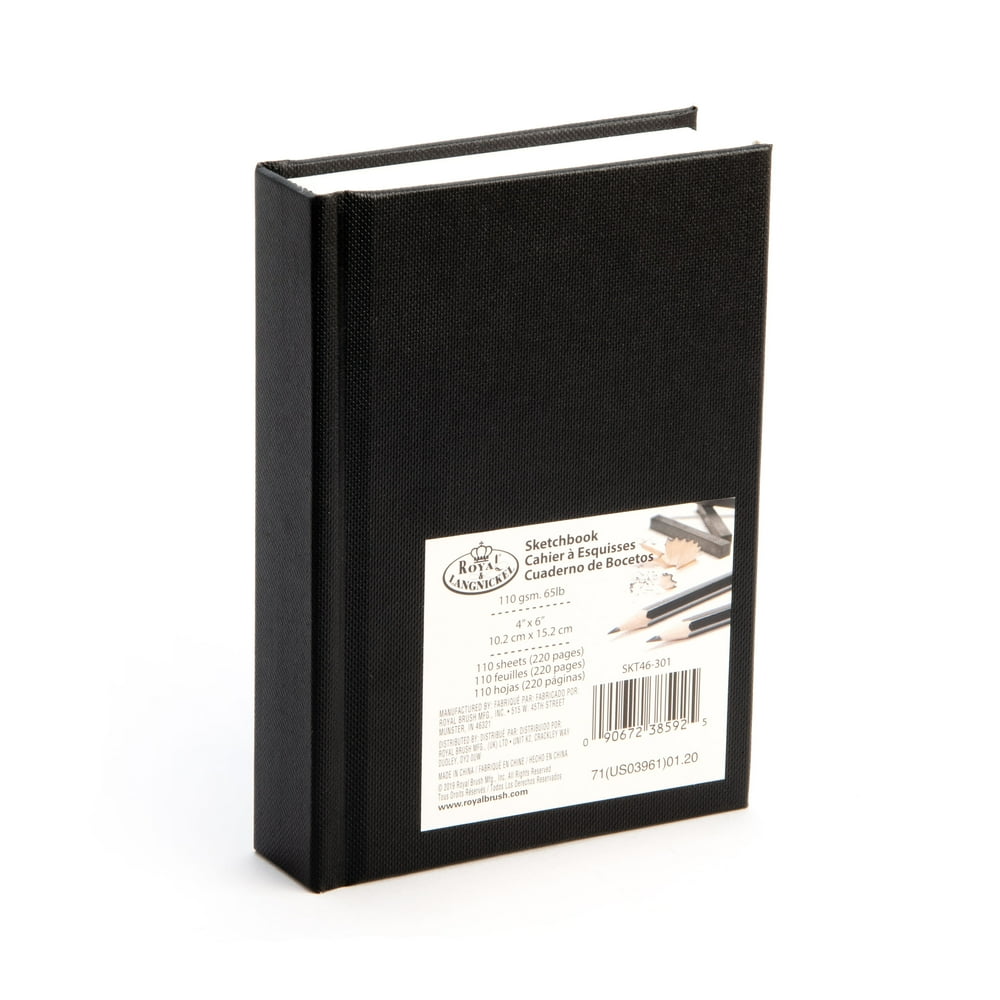 Royal & Langnickel Essentials 4" x 6" Hardbound Drawing Sketchbook, 110