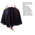 thumbnail image 7 of sunsanly Women Casual Maxi Skirt Elastic Waist Solid Color Long Skirt Ethnic Style Large Flowy Hem A-Line Skirt Streetwear, 7 of 7