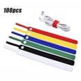 thumbnail image 2 of 100Pcs Cable Ties Self-bonding Data Line Manager Quick Paste Binding Tape Reusable Cable Organizer, 2 of 7
