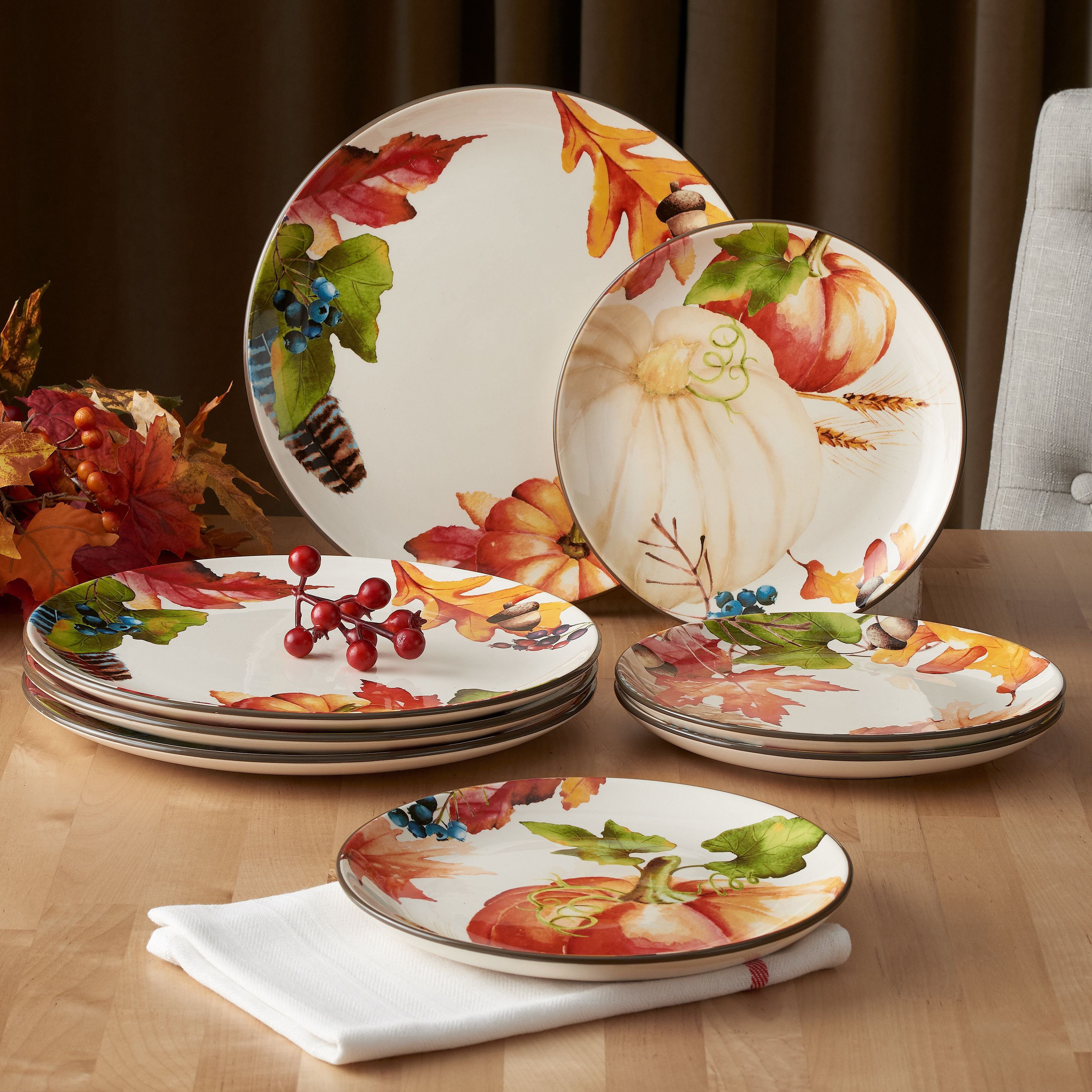 Autumn Botanical Dinner Plate Set, Better Homes And Gardens Dinnerware Patterns Free