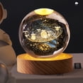 thumbnail image 3 of Bola de cristal de planetas 3D con base de madera, sistema solar brillante, bola de cristal, bola de cristal recargable, luz de noche LED de cristal grabado, lámpara de noche portátil, decoración de b, 3 of 11