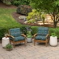 thumbnail image 3 of ARDEN Outdoor Plush Modern Tufted Blowfill Deep Seat Set, 24 x 24, Water Repellent, Fade Resistant, Deep Seat Bottom and Back Cushion for Chair and Sofa, Sapphire Aurora Blue Damask, 3 of 7