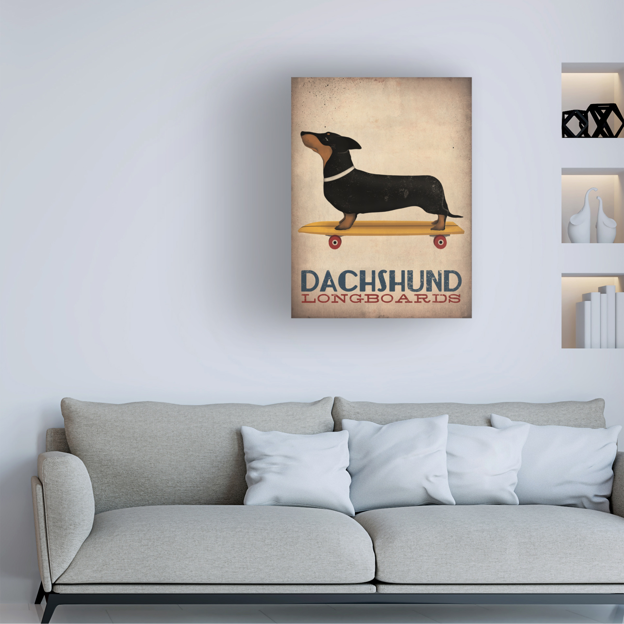 Trademark Fine Art 'Dachshund Longboards' Canvas Art by Ryan Fowler